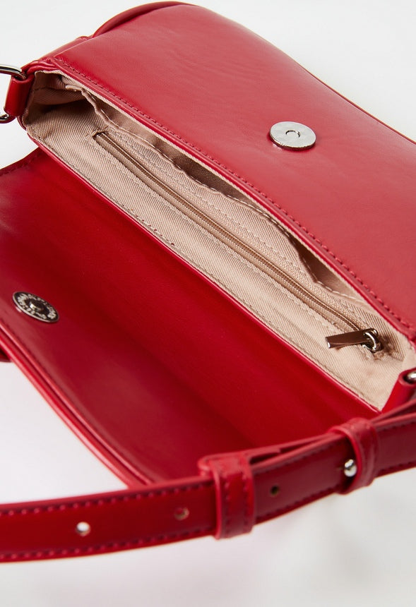 Modern Horsebit Shoulder Bag Salsa Red