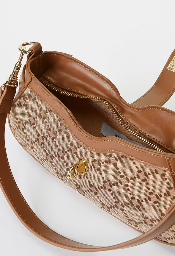 Jaquard Shoulder Bag Taupe