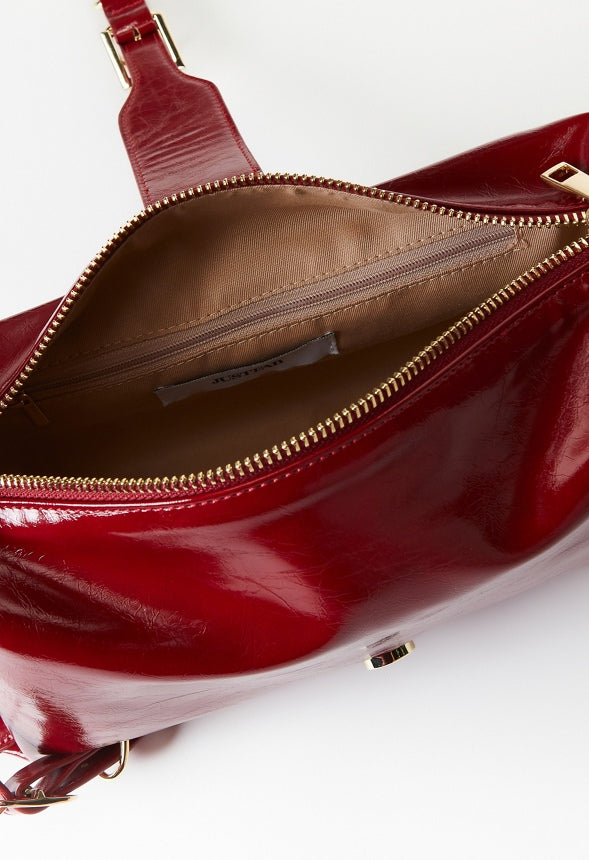 Multi Buckle Shoulder Bag Anemone Red