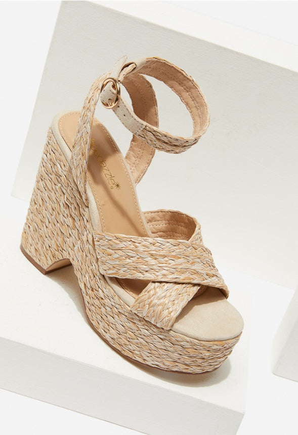 MIA WEDGE SANDAL Natural Rafia