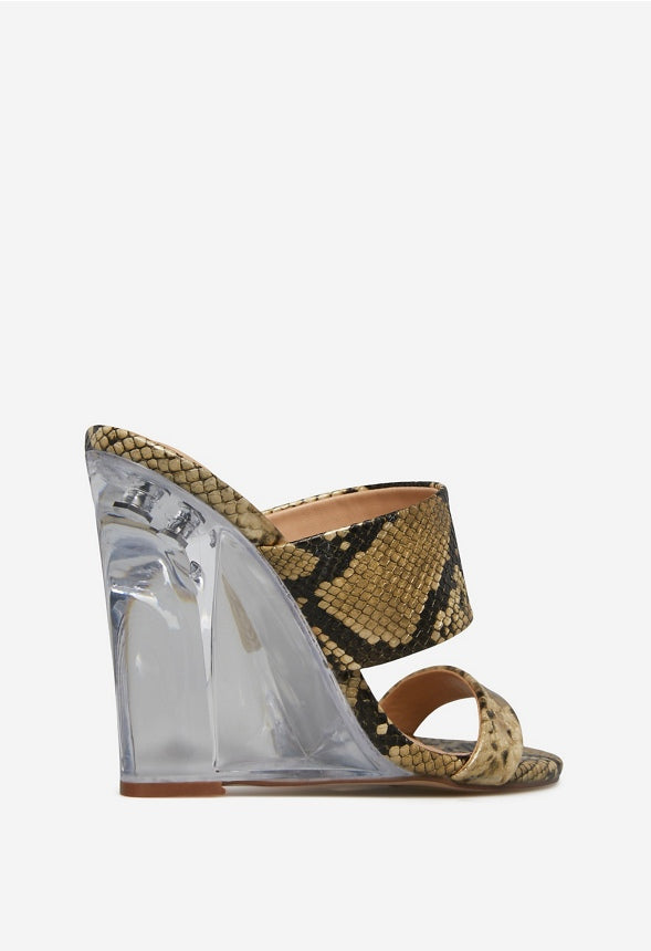 SHIRESH WEDGE SANDAL Gold Flek Snake
