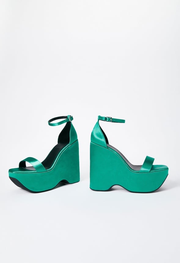 Solange Wedge Sandal Stone Green