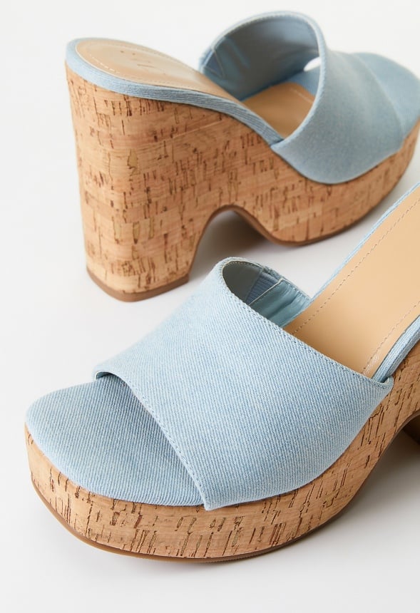Kara Wedge Sandal Light Denim