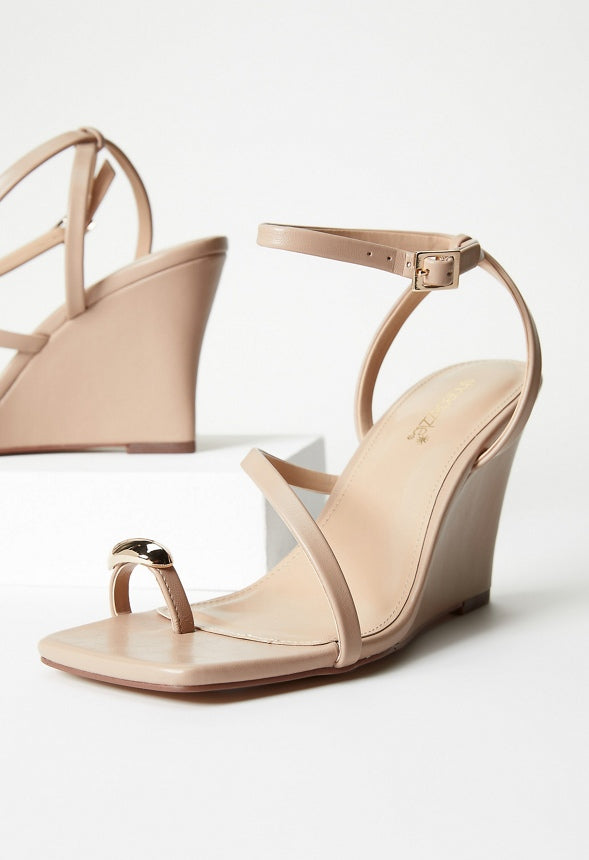 Sylvia Wedge Sandal New Nude