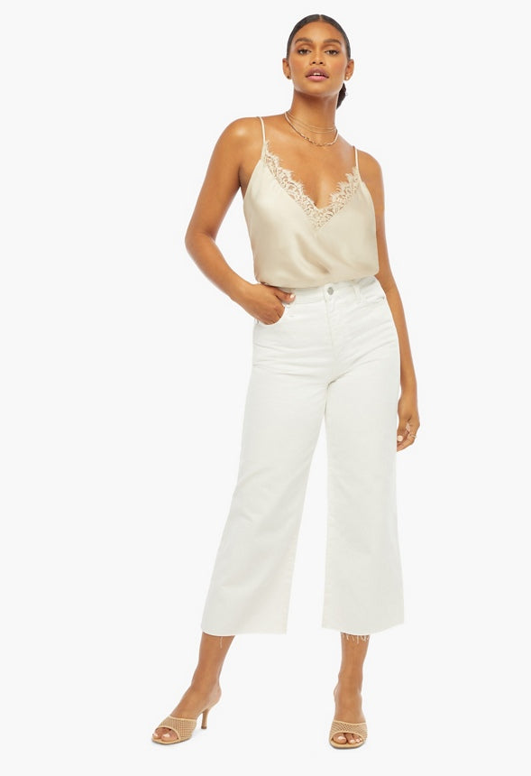 Lace Trim Cami Top Champagne