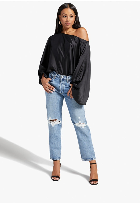 OFF SHOULDER DOLMAN BLOUSE Black