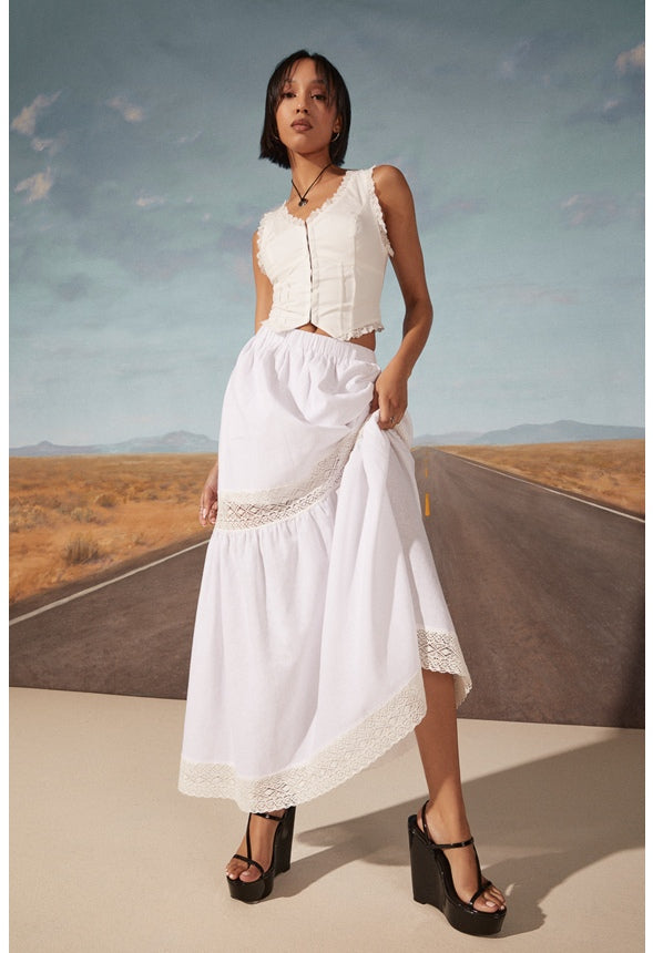 Cotton Corset Tank Bright White