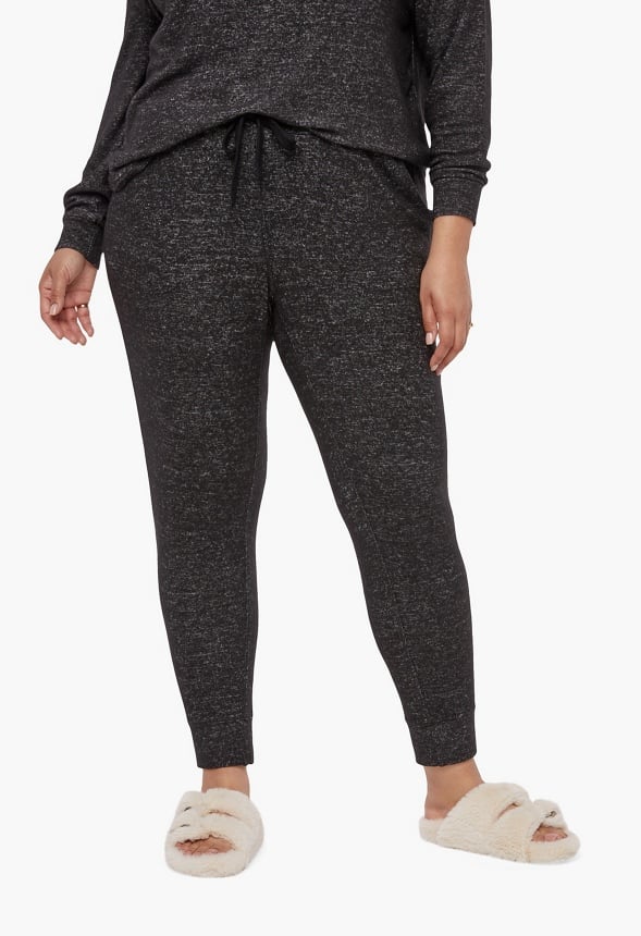 PLUS SIZE LOUNGE HACCI JOGGER Black