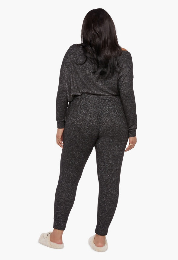 PLUS SIZE LOUNGE HACCI JOGGER Black