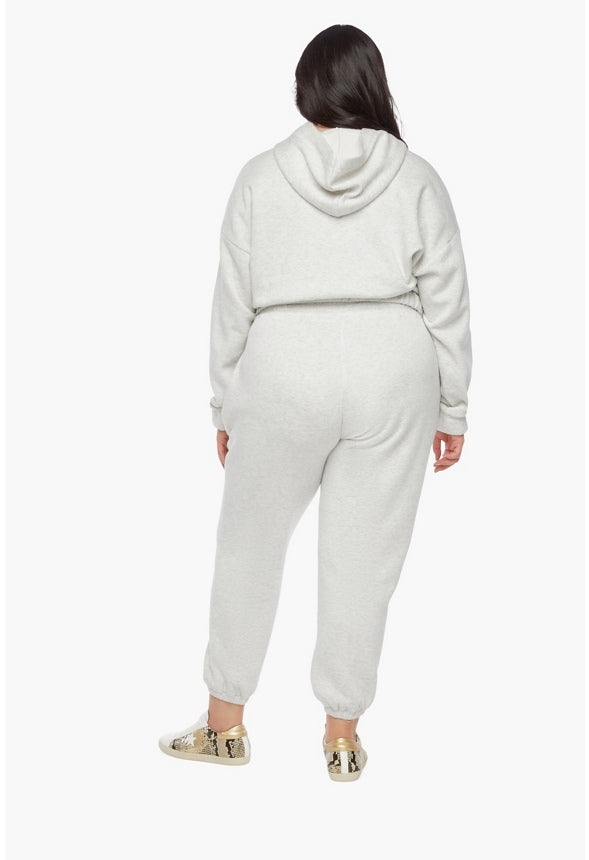 Plus Size Relaxed Cozy Joggers Light Grey Heather