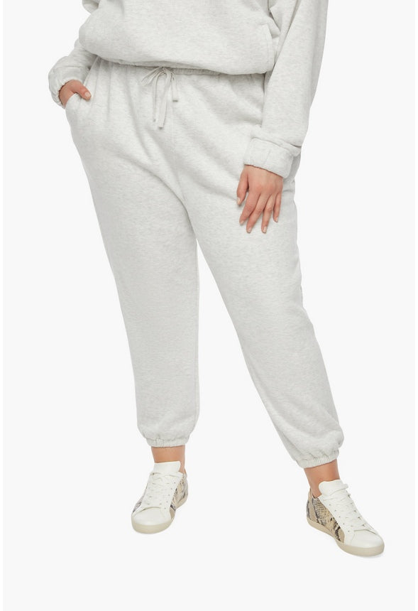 Plus Size Relaxed Cozy Joggers Light Grey Heather
