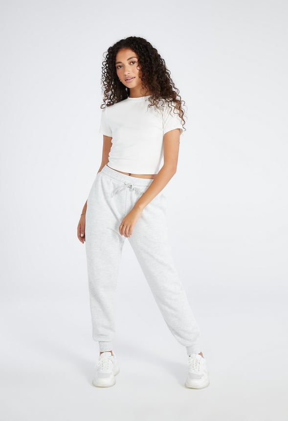 Booty Sculptor Fleece Jogger Light Grey Heather