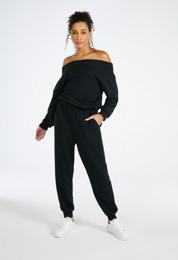Foldover Waist Jogger Black Caviar