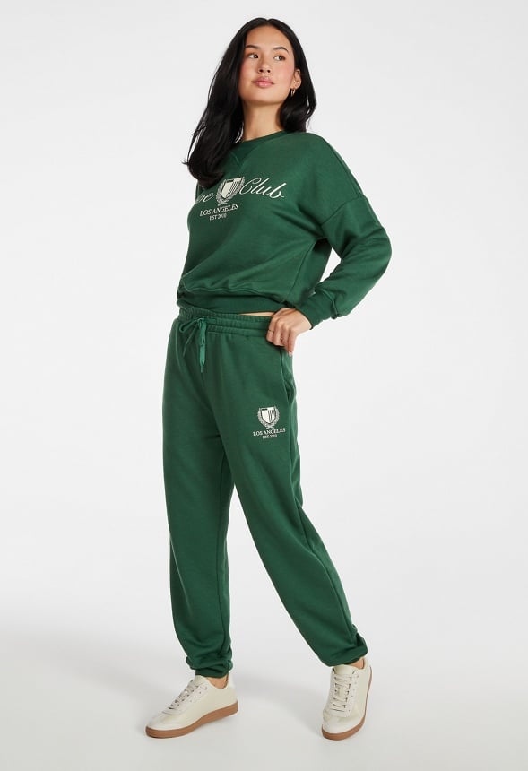 Graphic Sweatpants Dark Green