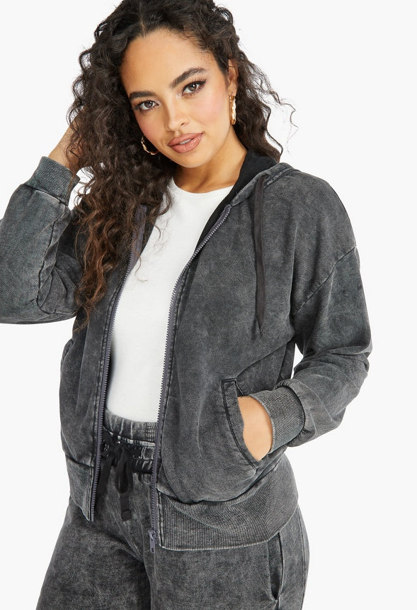 FULL ZIP HOODIE Black