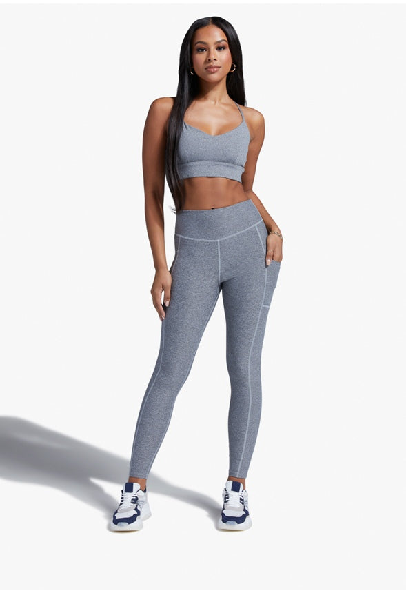 HIGH WAISTED SHAPE AND SCULPT POCKET LEGGING Dark Heather Grey