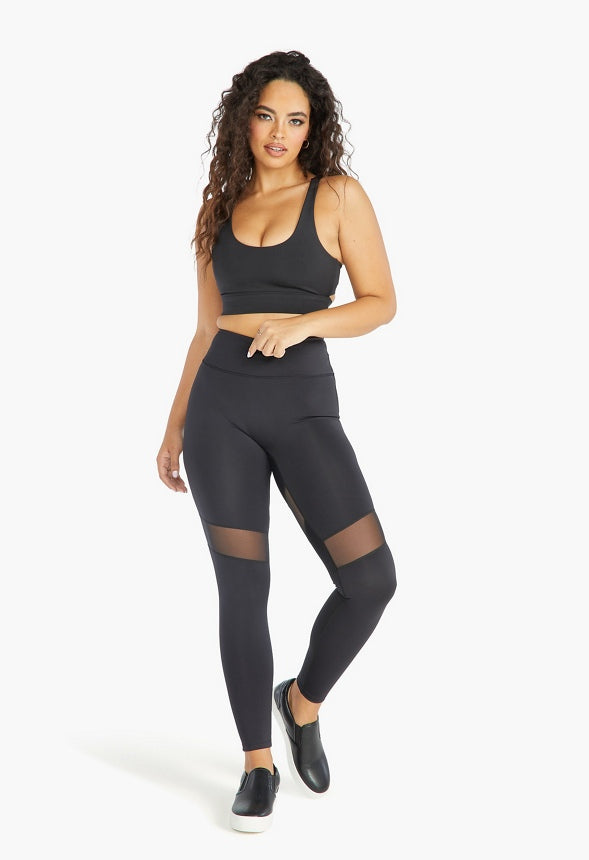 MESH BLOCKED BOOTYLIFTER LEGGING Black