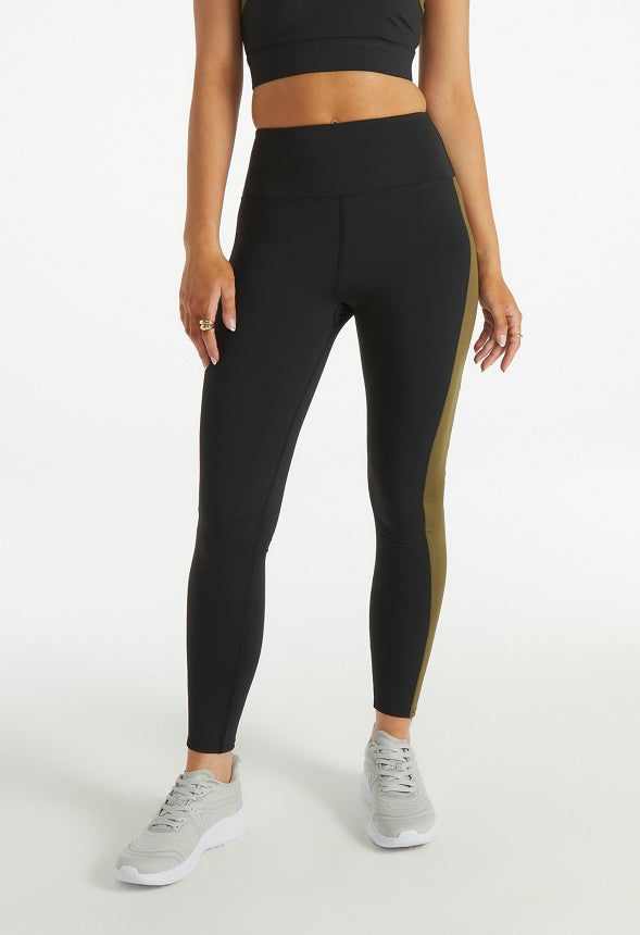 Colorblocked Active Leggings Black Caviar Multi