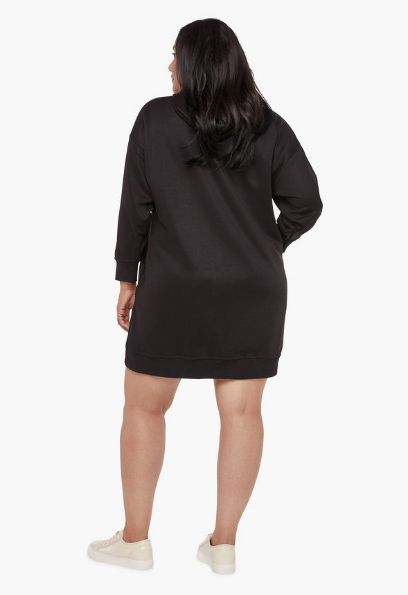 PLUS SIZE SWEATSHIRT DRESS Black