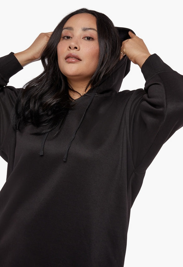 PLUS SIZE SWEATSHIRT DRESS Black