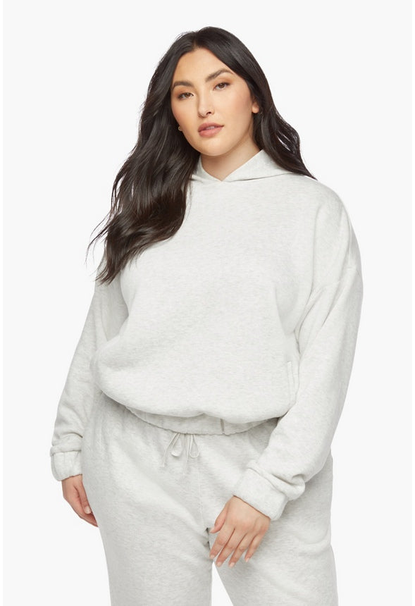 Plus Size Relaxed Sweatshirt Hoodie Light Grey Heather