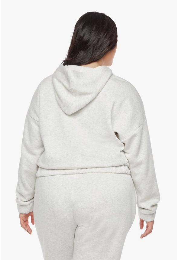 Plus Size Relaxed Sweatshirt Hoodie Light Grey Heather