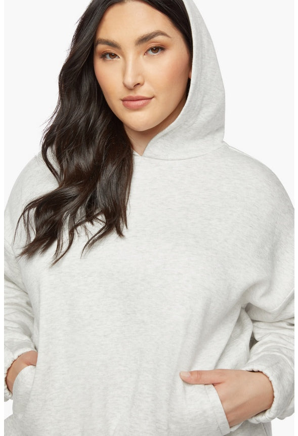 Plus Size Relaxed Sweatshirt Hoodie Light Grey Heather