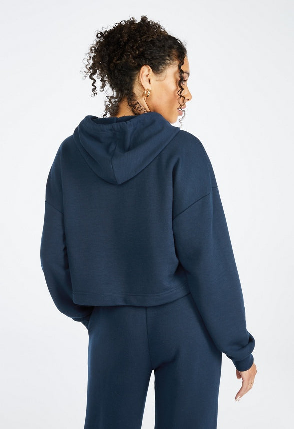 Boxy Fleece Sweatshirt Dark Sapphire