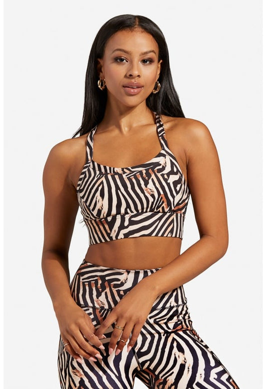 MESH BACK SPORTS BRA Zebra Multi