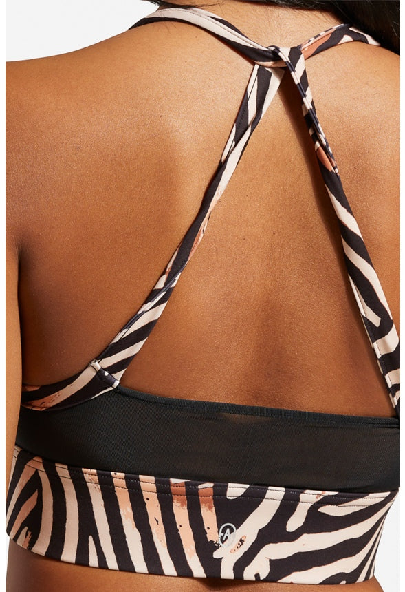 MESH BACK SPORTS BRA Zebra Multi