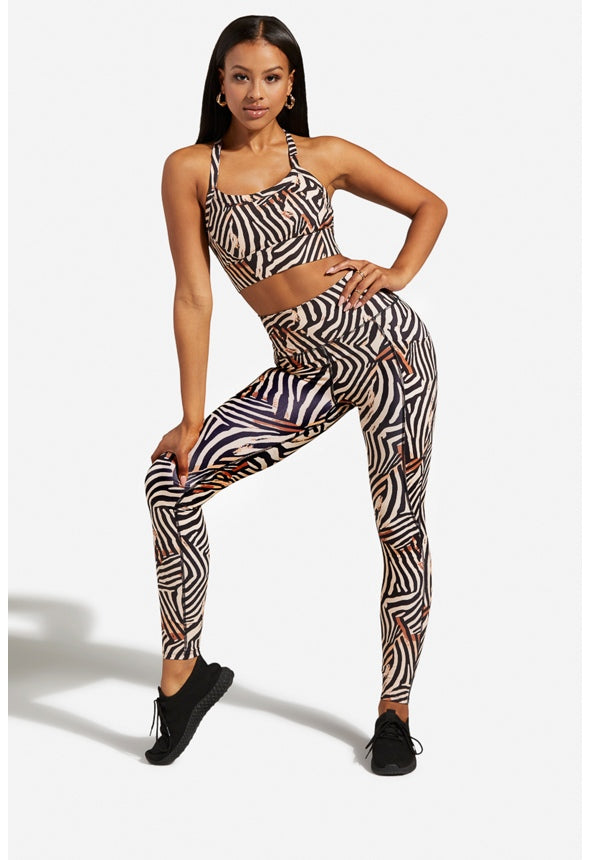 MESH BACK SPORTS BRA Zebra Multi