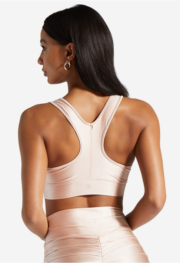 RUCHED SPORT BRA Rose Gold