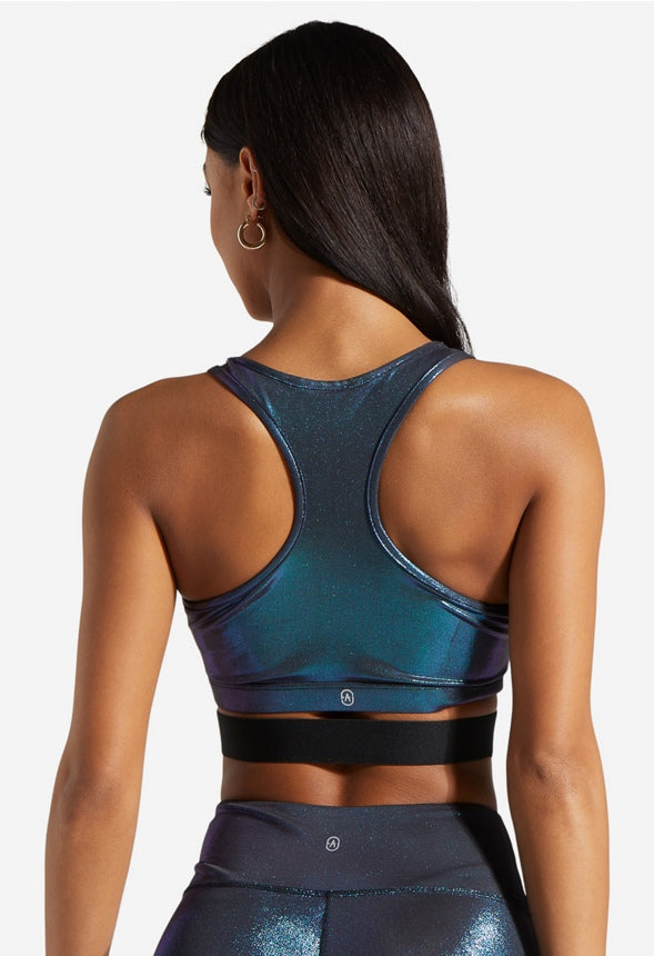 BANDING DETAIL SPORT BRA Blue Oil Slick