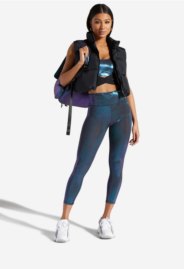 BANDING DETAIL SPORT BRA Blue Oil Slick
