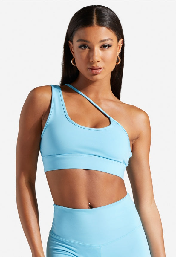 ASYMMETRICAL SPORTS BRA Blue Grotto
