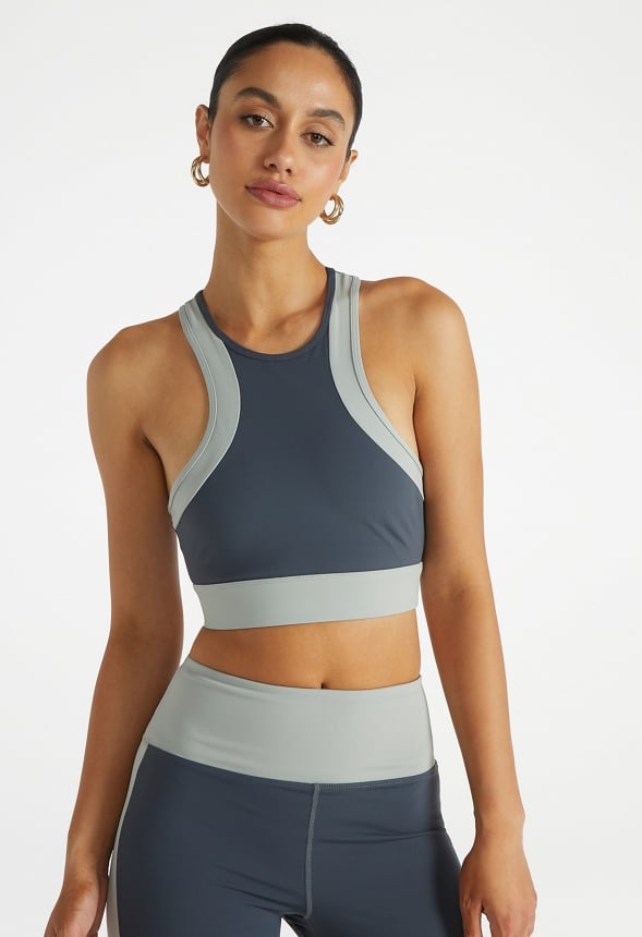Halter Active Sports Bra Ombre Blue Multi