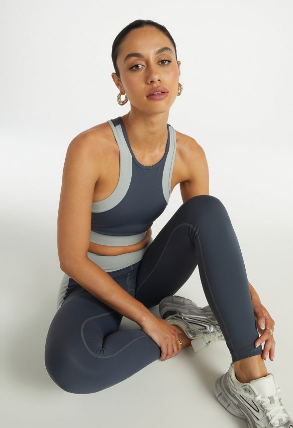 Halter Active Sports Bra Ombre Blue Multi