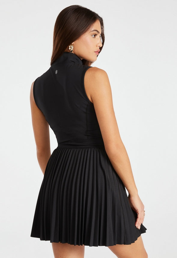 Pleated Tennis Dress Black Caviar