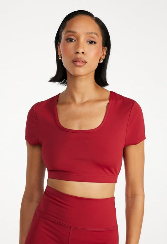 Active Cropped Tee Biking Red
