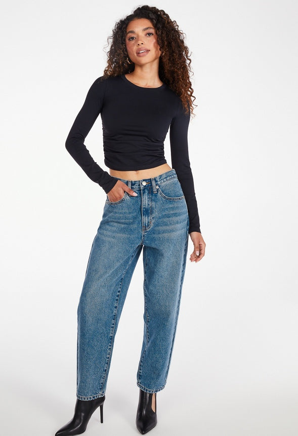 Noah High Rise Ankle Barrel Leg Jeans Frequency