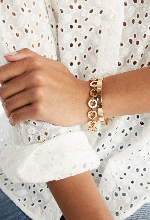 Eden Mixed Chain Bracelets Set Gold
