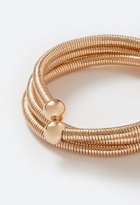 Nori Textured Flexible Coiled Metal Bracelet Gold