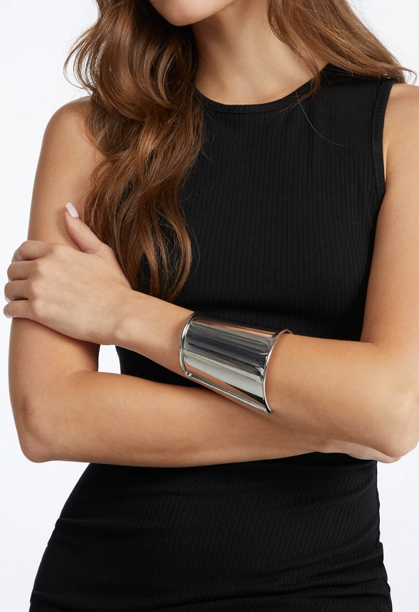 Liv Statement Smooth Metal Cuff  Silver