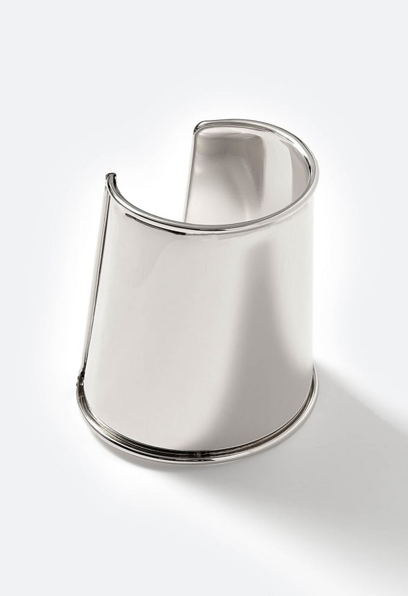 Liv Statement Smooth Metal Cuff  Silver