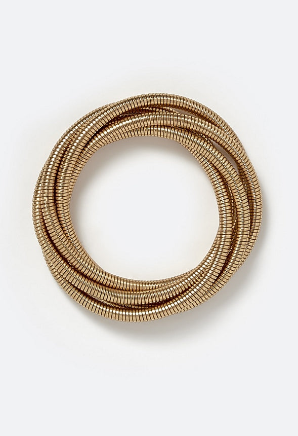 Lillie Coil Wire Adjustable Bracelet Gold