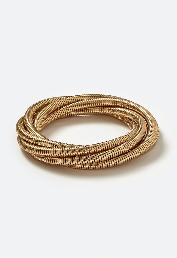 Lillie Coil Wire Adjustable Bracelet Gold
