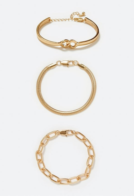 Rox Multi Chains Bracelets Pack Gold