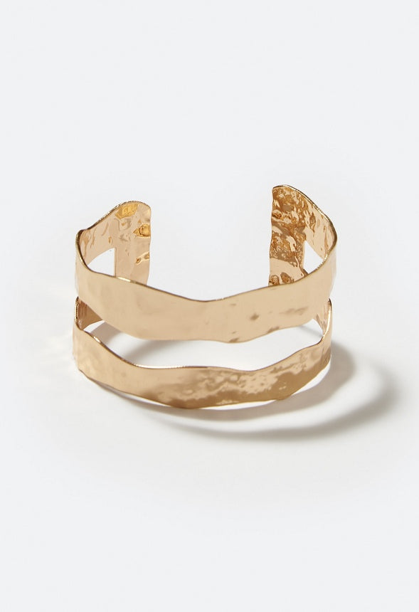 Anu Textured Metal Open Cuff Gold