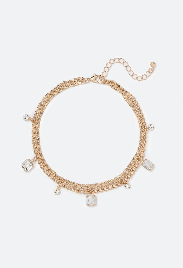 Sarai Fine Anklet Clear/Gold