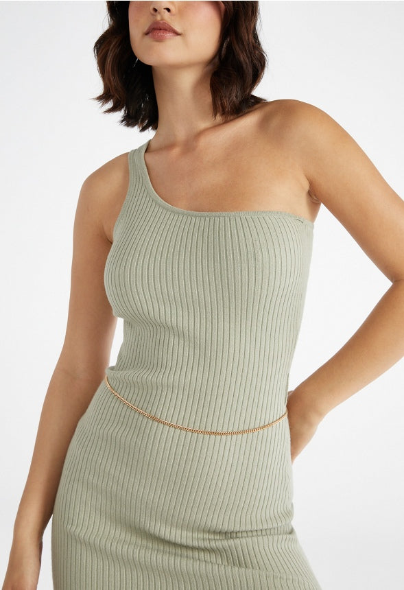 Chloe Multi Row Belly Chain  Clear/Gold